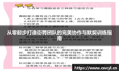 从零起步打造街舞团队的完美协作与默契训练指南