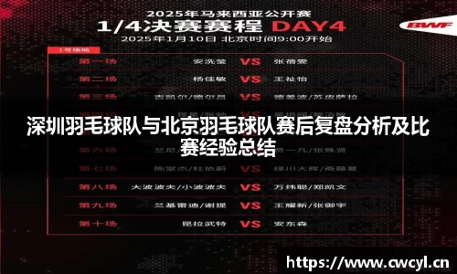 深圳羽毛球队与北京羽毛球队赛后复盘分析及比赛经验总结